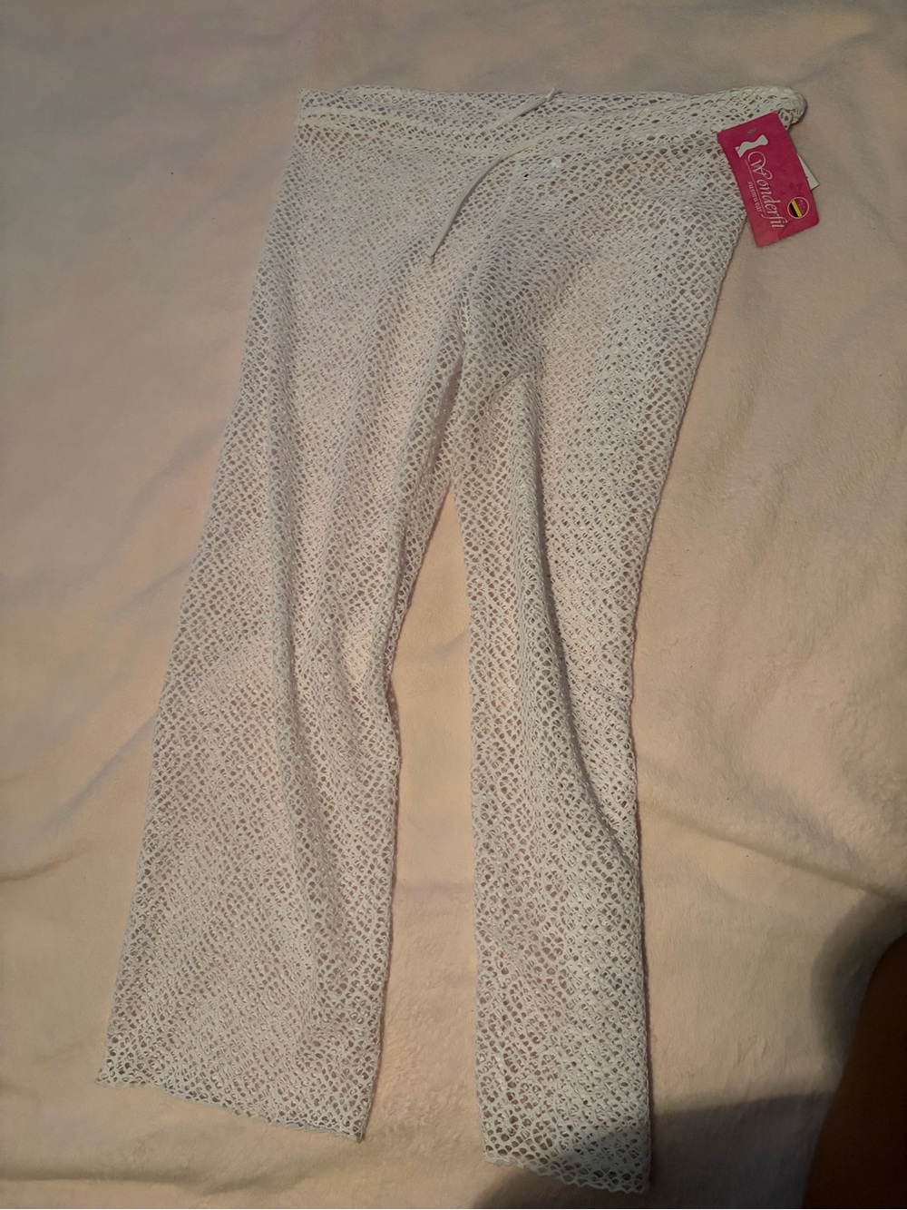 White Fishnet Beach Cover-Up Pants